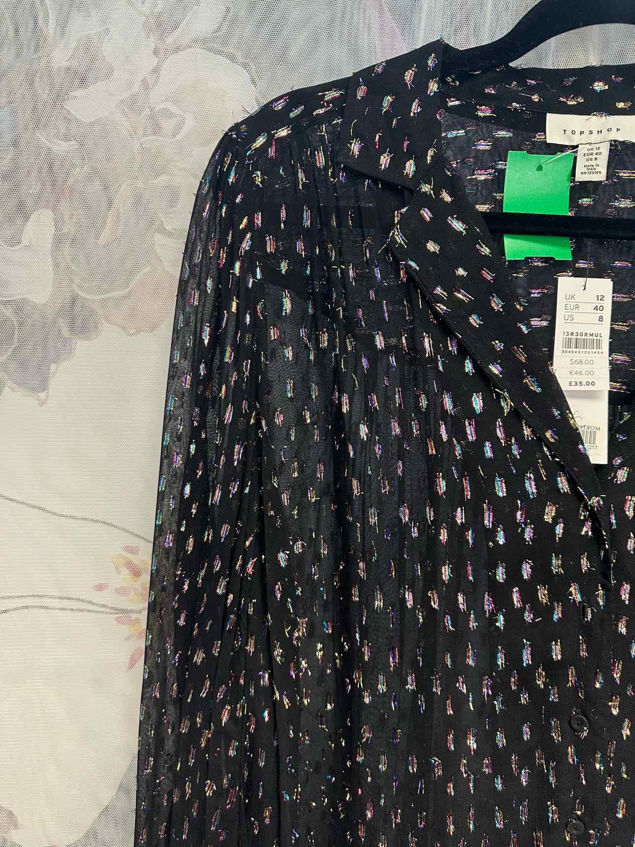 Topshop Size 8 Black Top