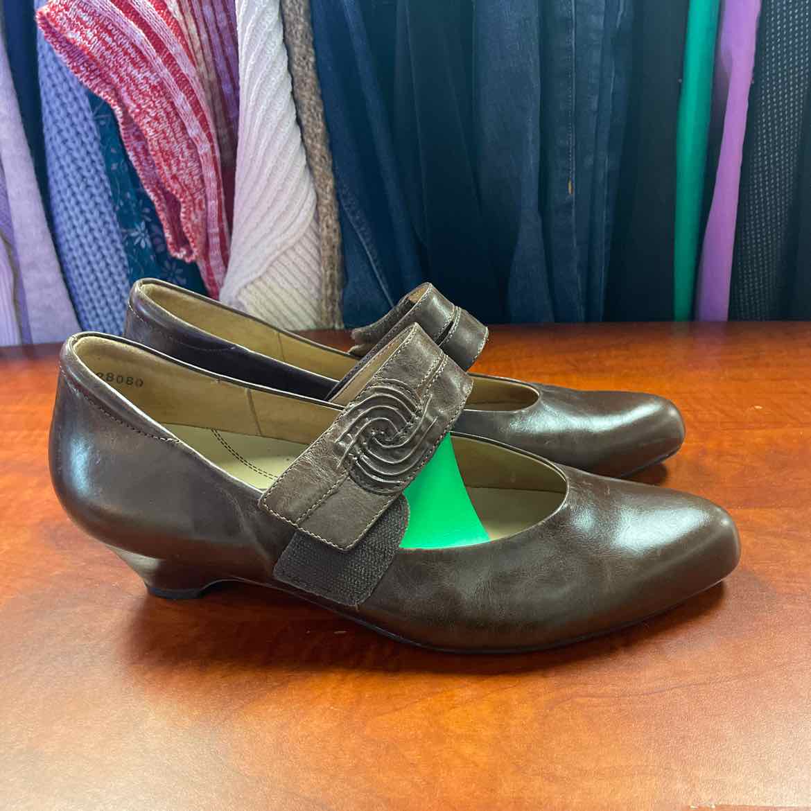 Kumfs Ziera Mary Jane Dark Brown Leather Shoes Size 11