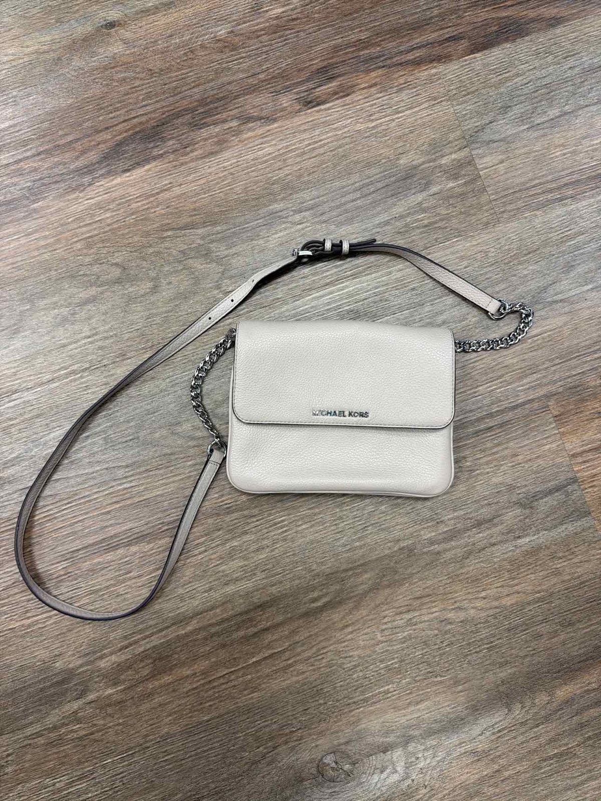 Michael Kors Geige Toned Pebbled Leather Crossbody Bag