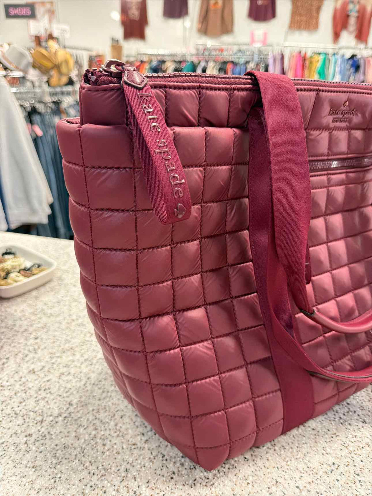 Kate Spade Maroon Camden Quilted Tote Handbag NEW NWT