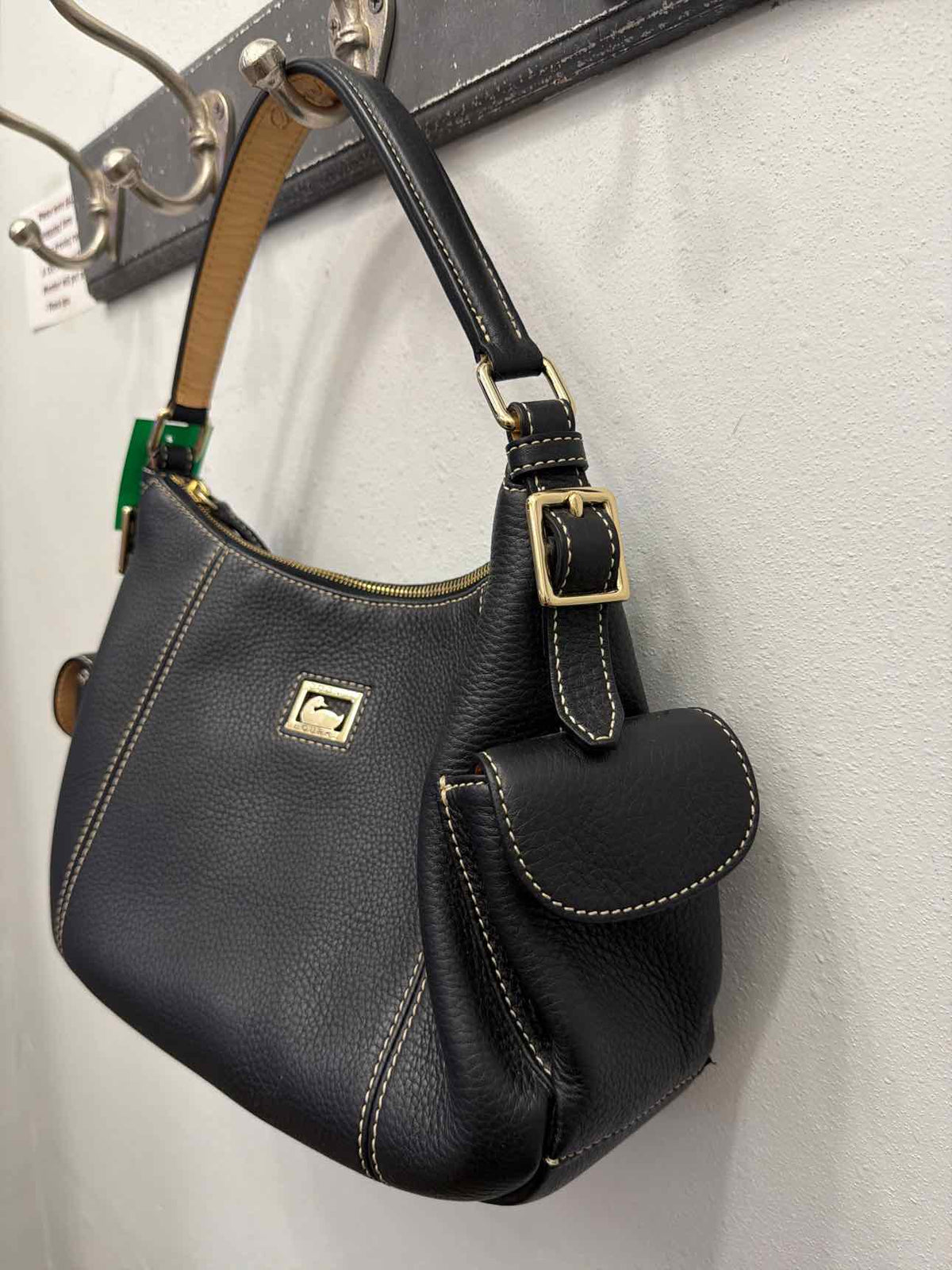 Dooney & Bourke Black Pebbled Leather Shoulder Bag