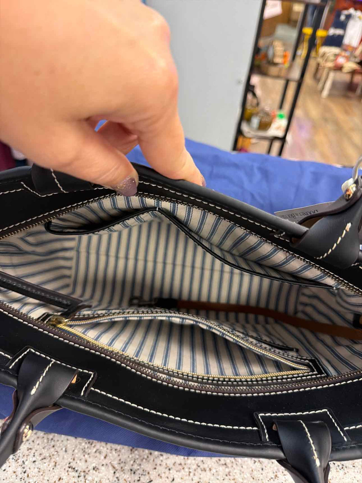 Dooney and Bourke Quincey Smooth Black Leather Zip Tote  NWT Handbags