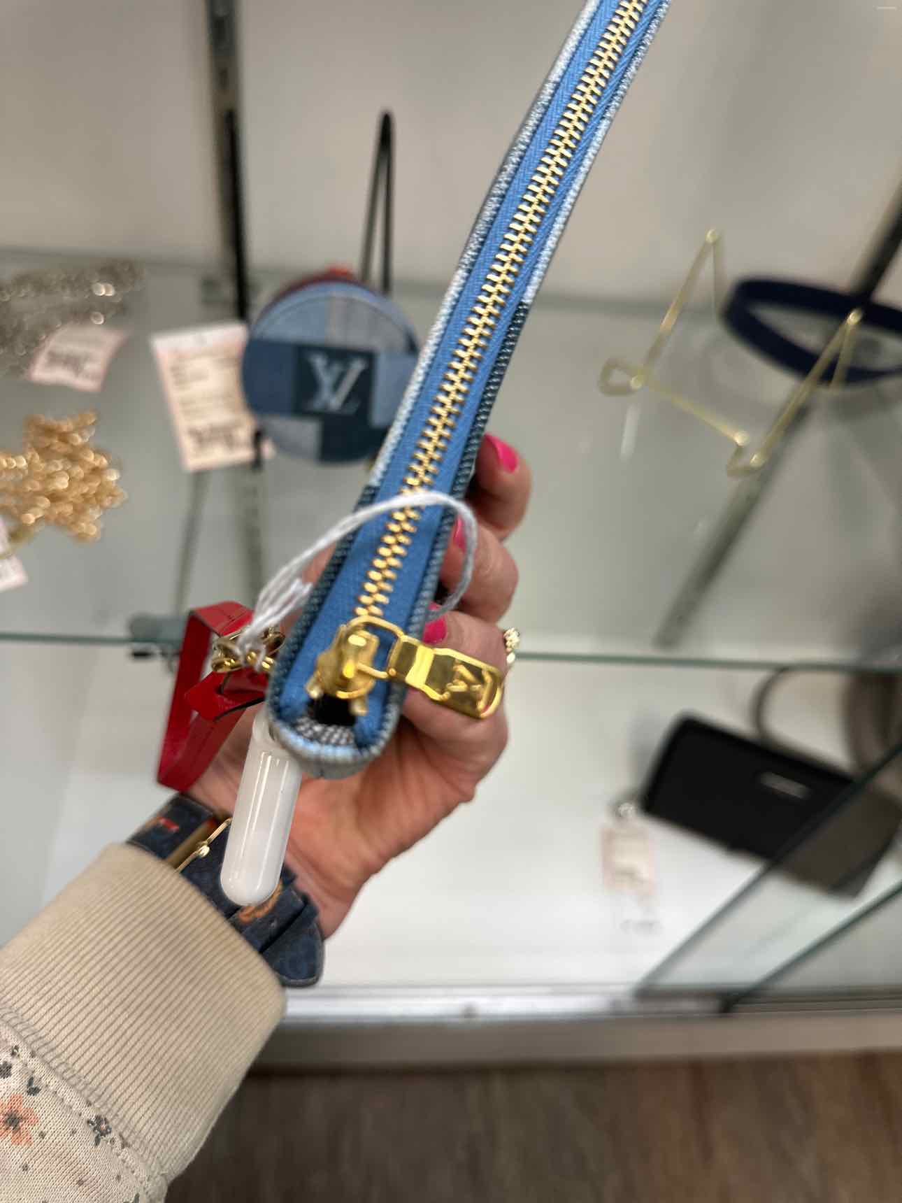 Louis Vuitton Limited Editiion Neverfull Denim Zipper Pouch Wristlet Wallet
