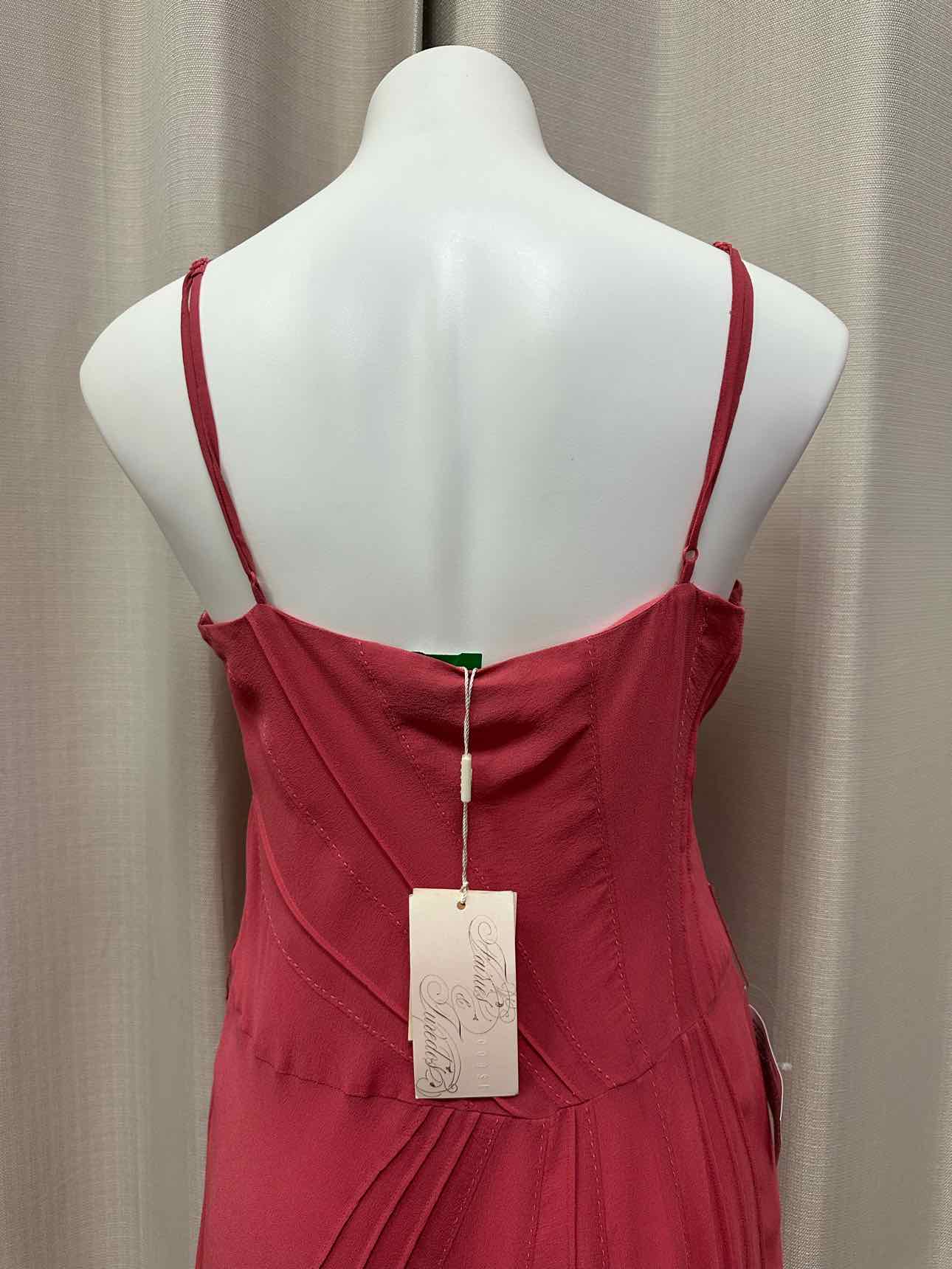 Coast NEW NWT Pleated Crochet Floral Decor Knee Length Size 16 Pink Dress