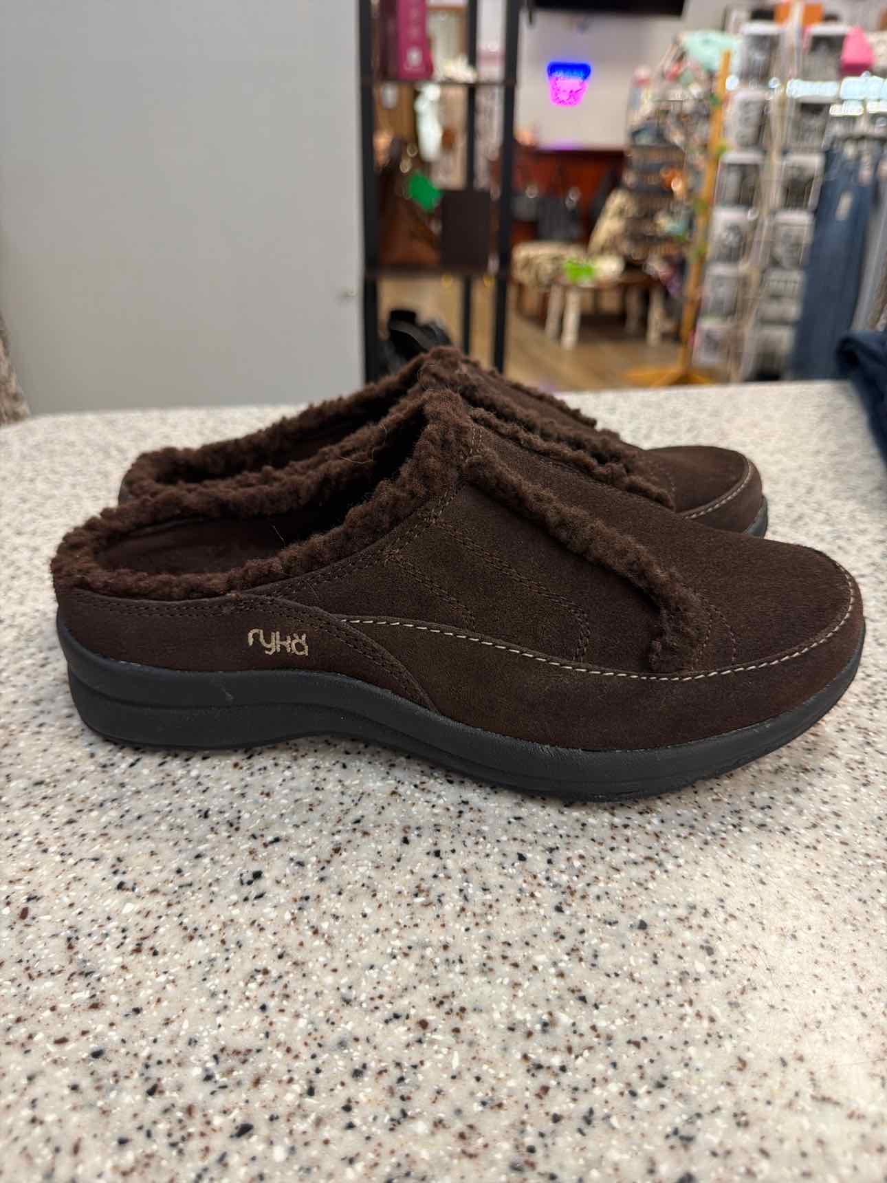 Ryka Size 7.5W Slip-on clogs mules Dark Brown Shoes
