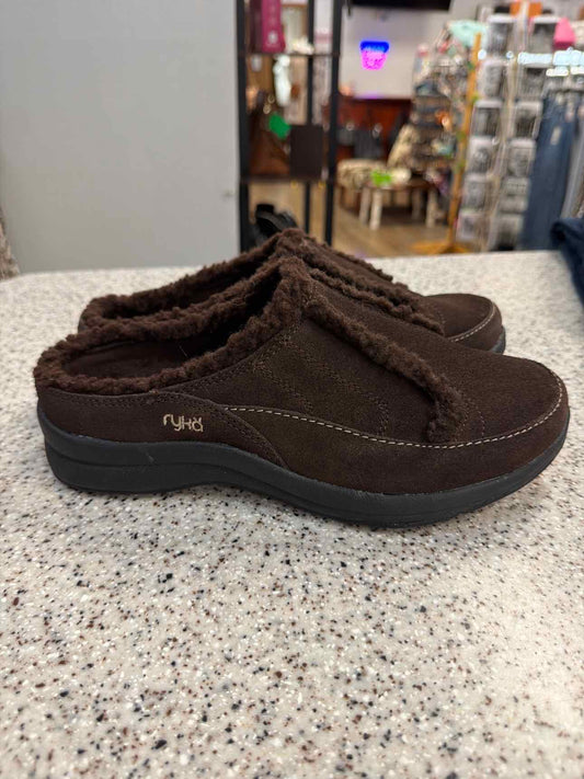 Ryka Size 7.5W Slip-on clogs mules Dark Brown Shoes