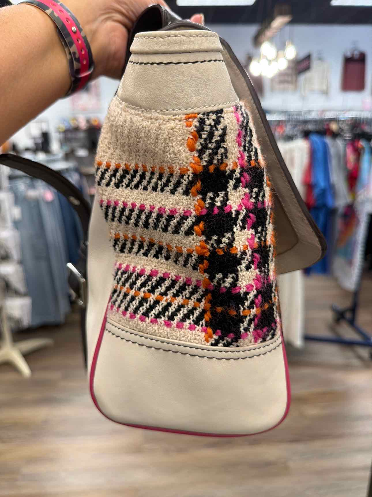 Coach Legacy Multicolor Tweed Duffle tweed plaid leather turnlock Pink Handbags