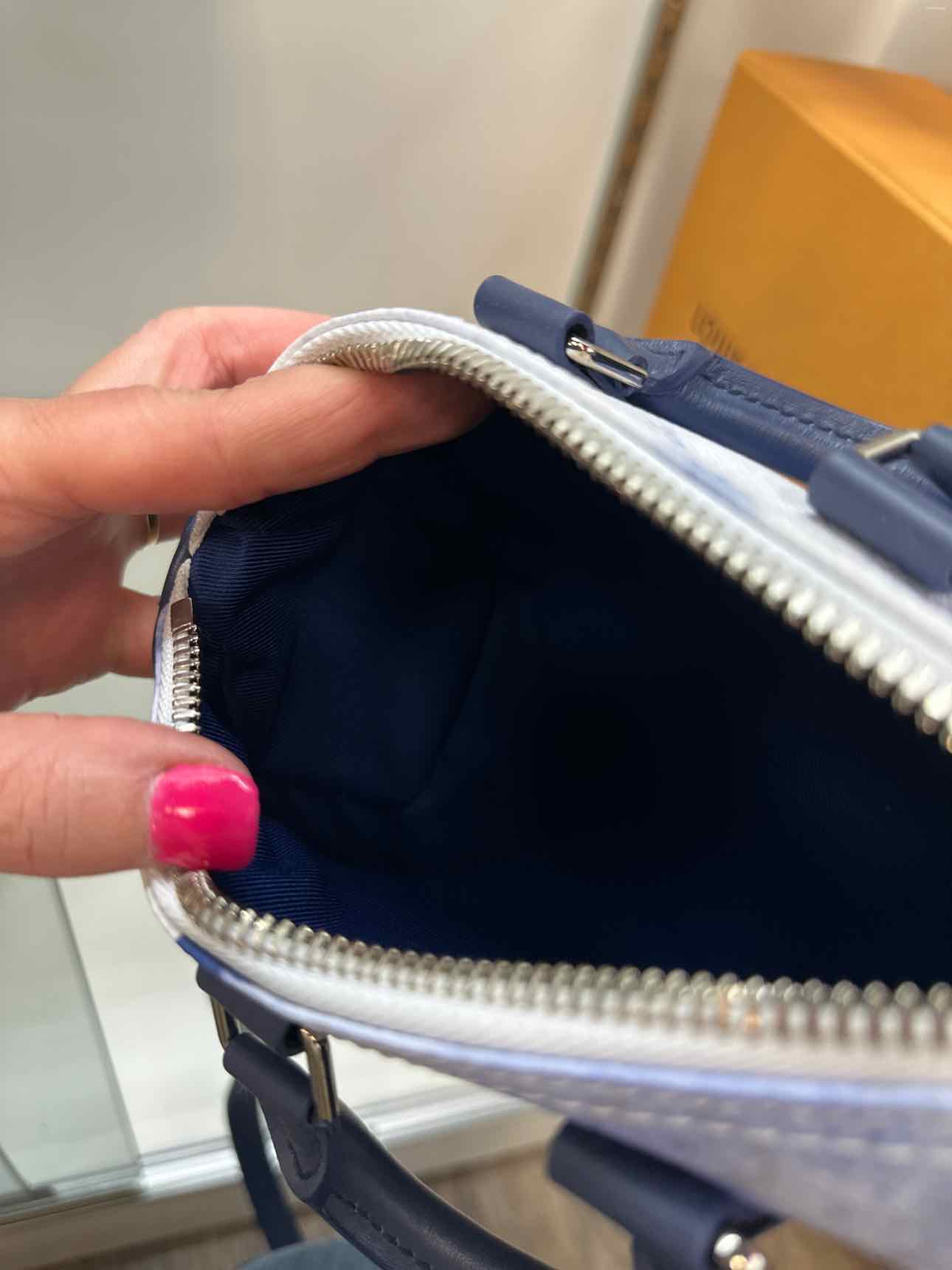 Louis Vuitton Blue Watercolor Mini XS Keepall Bandouliere Handbag with Strap
