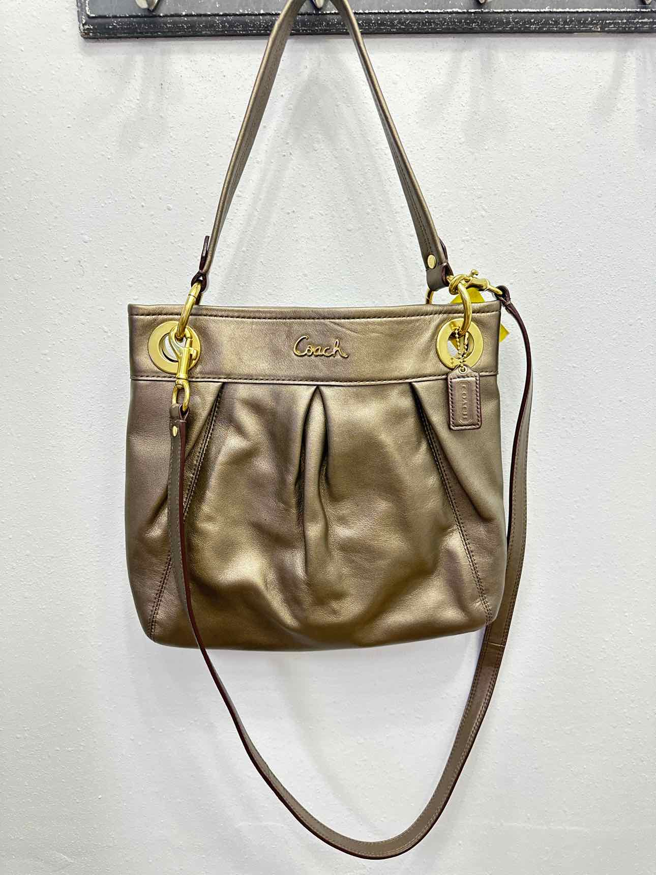 Coach Ashley Hippie Leather Metallic Gold Handbags