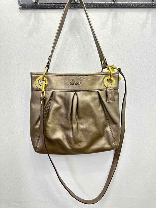 Coach Ashley Hippie Leather Metallic Gold Handbags