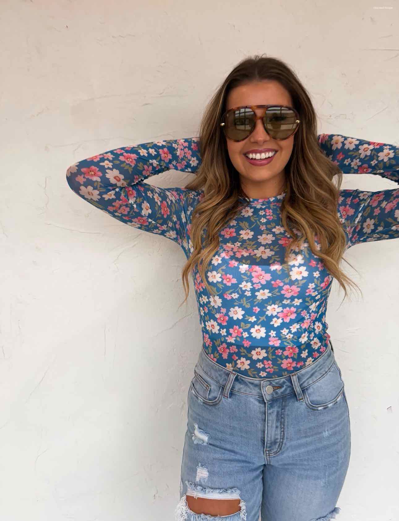 Spring Dress It Up Mesh Long Sleeve Top