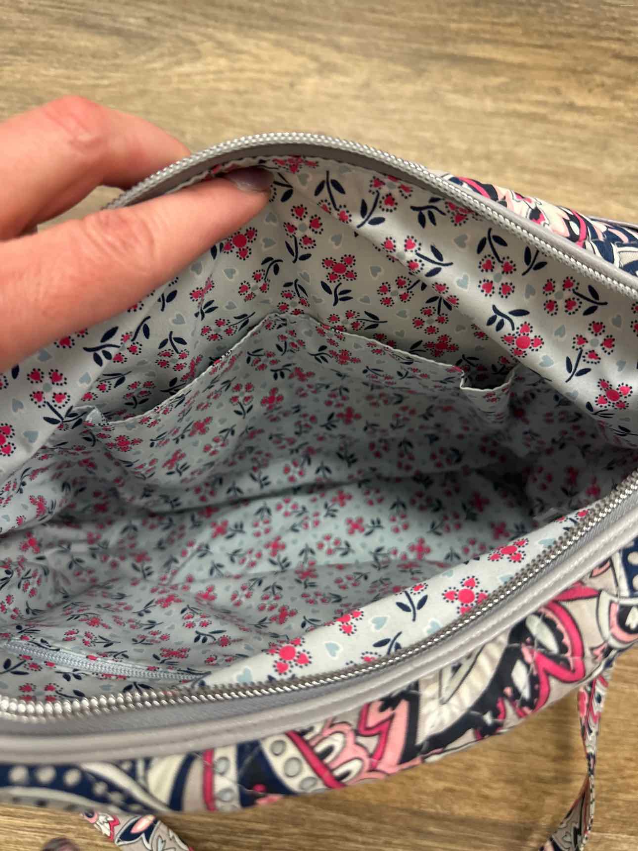 Vera Bradley On the Go Crossbody Gray and Pink Handbags
