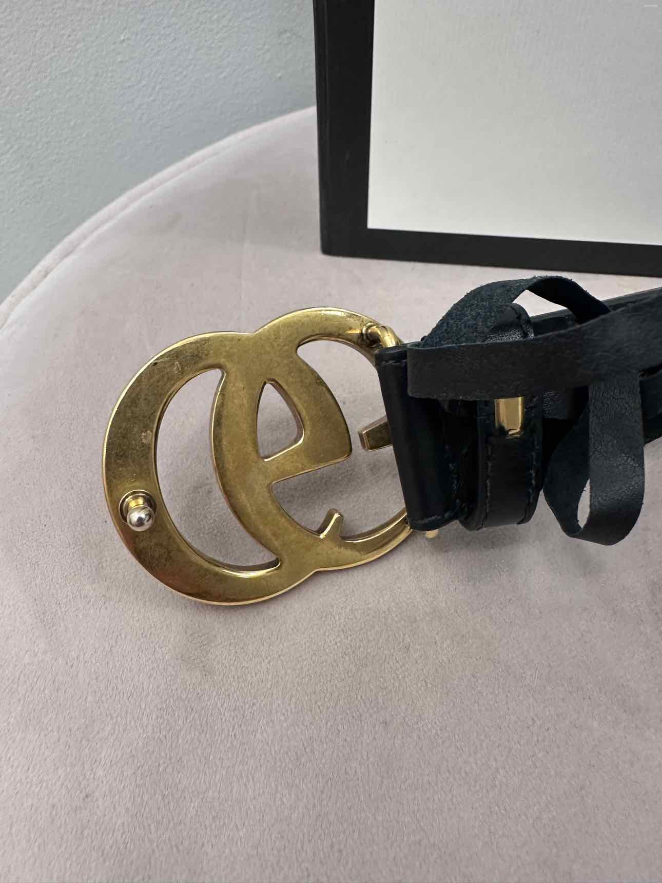 Gucci Size 34 Black Marmont 1" wide Belt