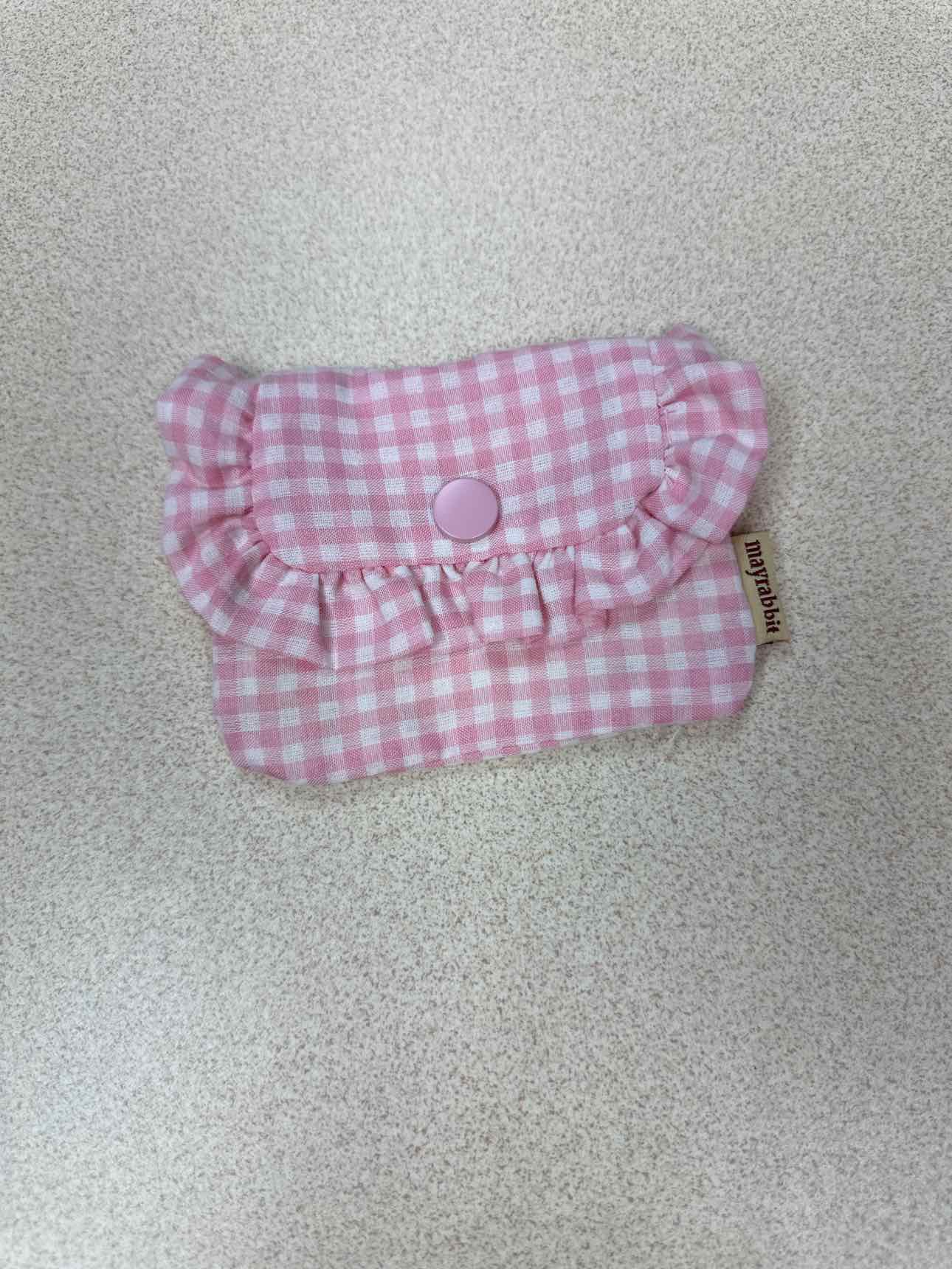 Cotton Snap Coin Pouch in Gingham Print