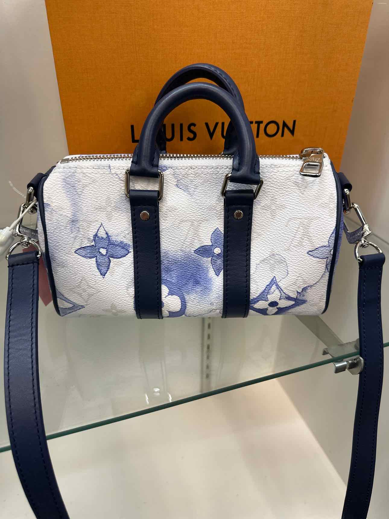 Louis Vuitton Blue Watercolor Mini XS Keepall Bandouliere Handbag with Strap