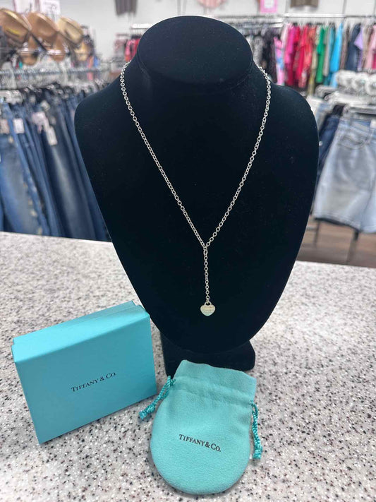 Tiffany & Co. Heart Drop Lariat Sterling Silver18"  Necklace