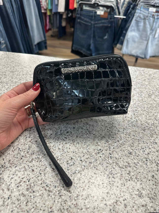 Brighton Small Black Patent Leather Crocodile Clutch Handbags