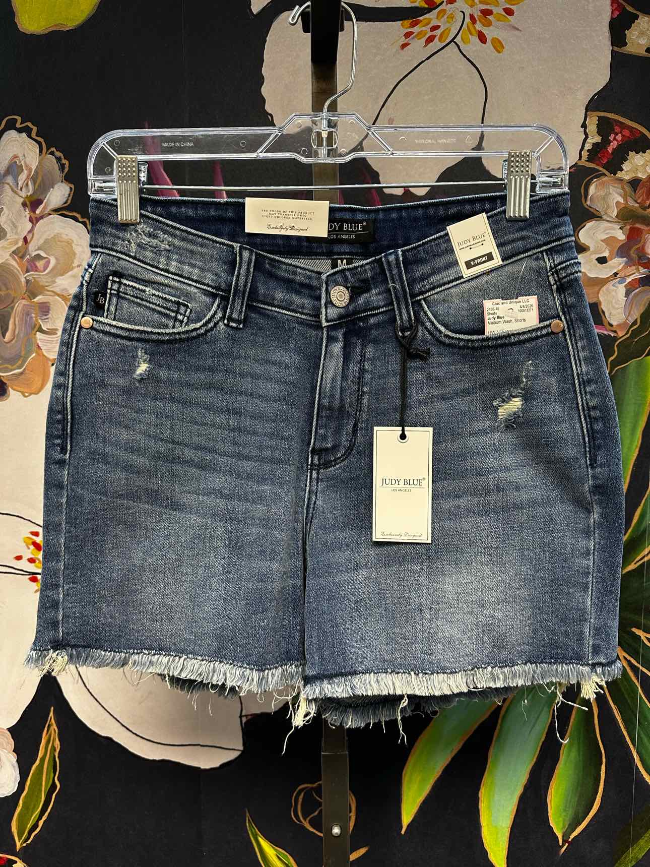Judy Blue High Waist V-Front with Shield Pockets Frayed Hem Shorts