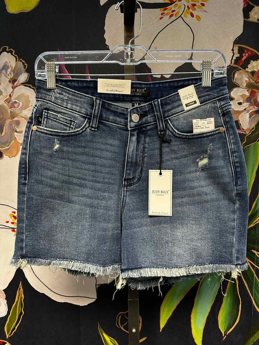 Judy Blue High Waist V-Front with Shield Pockets Frayed Hem Shorts