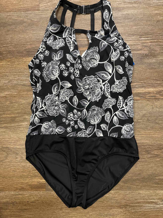 Jantzen Size 18W Black/white Swim