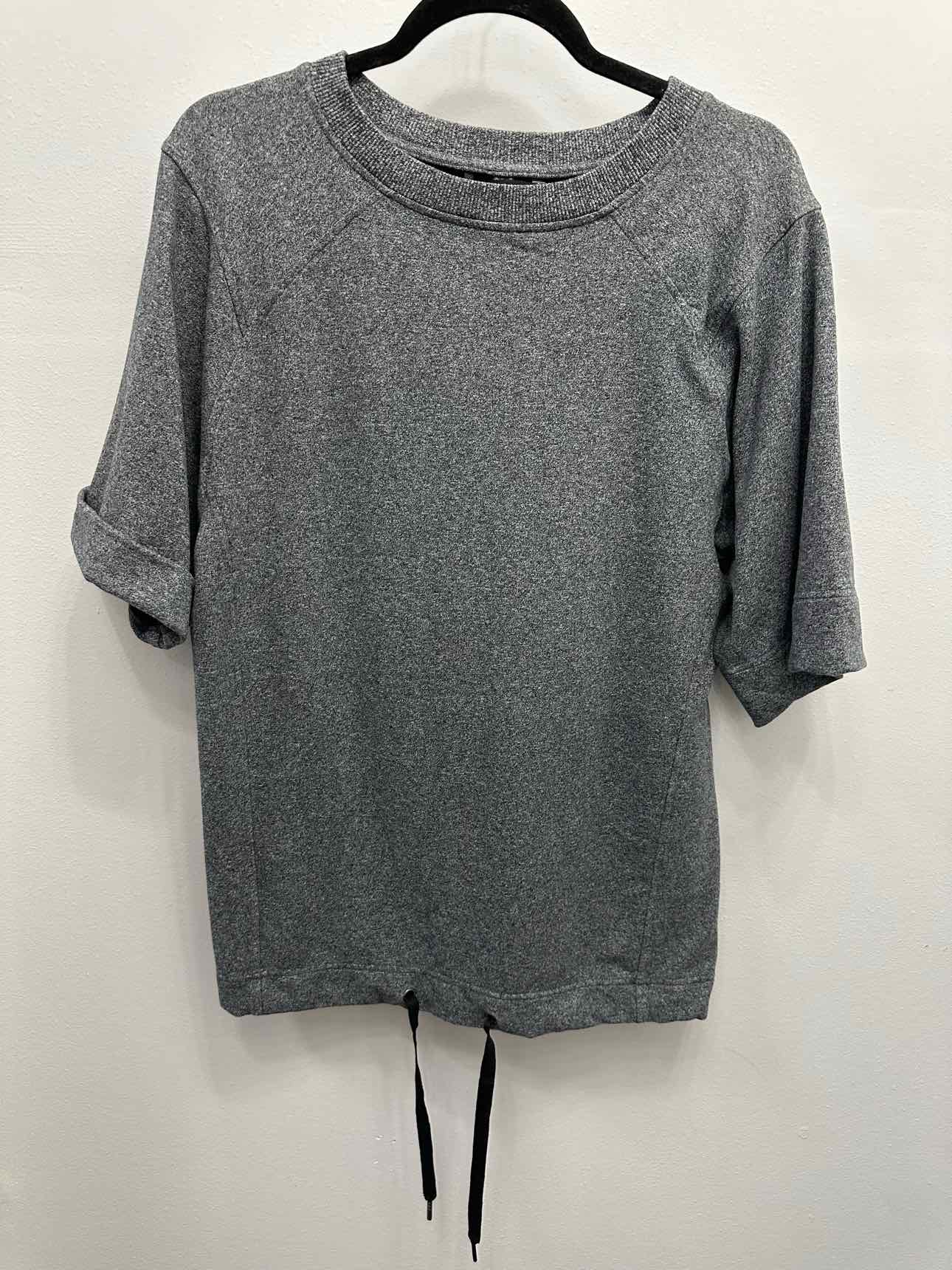 Lululemon Short Sleeve Heathered Drawstring Hem Size M/L Grey Sweater