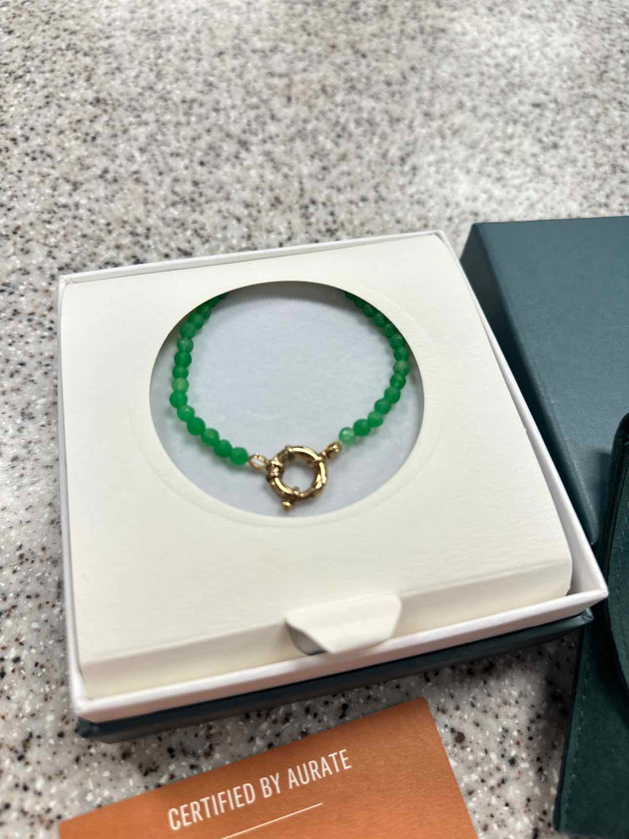 Aurate Size 18" Green/Gold Necklace