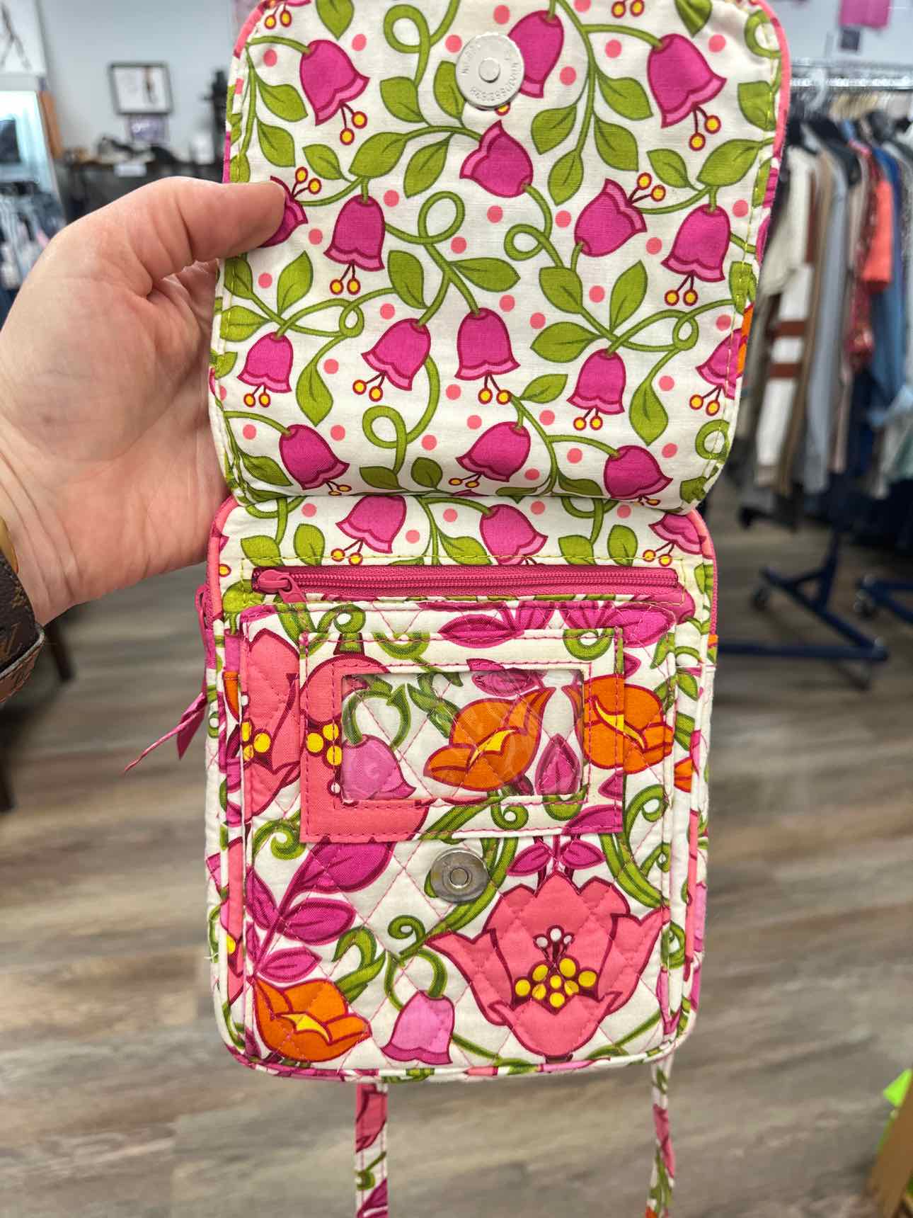 Vera Bradley Pink Lilli Bell Floral Slim Crossbody Handbags