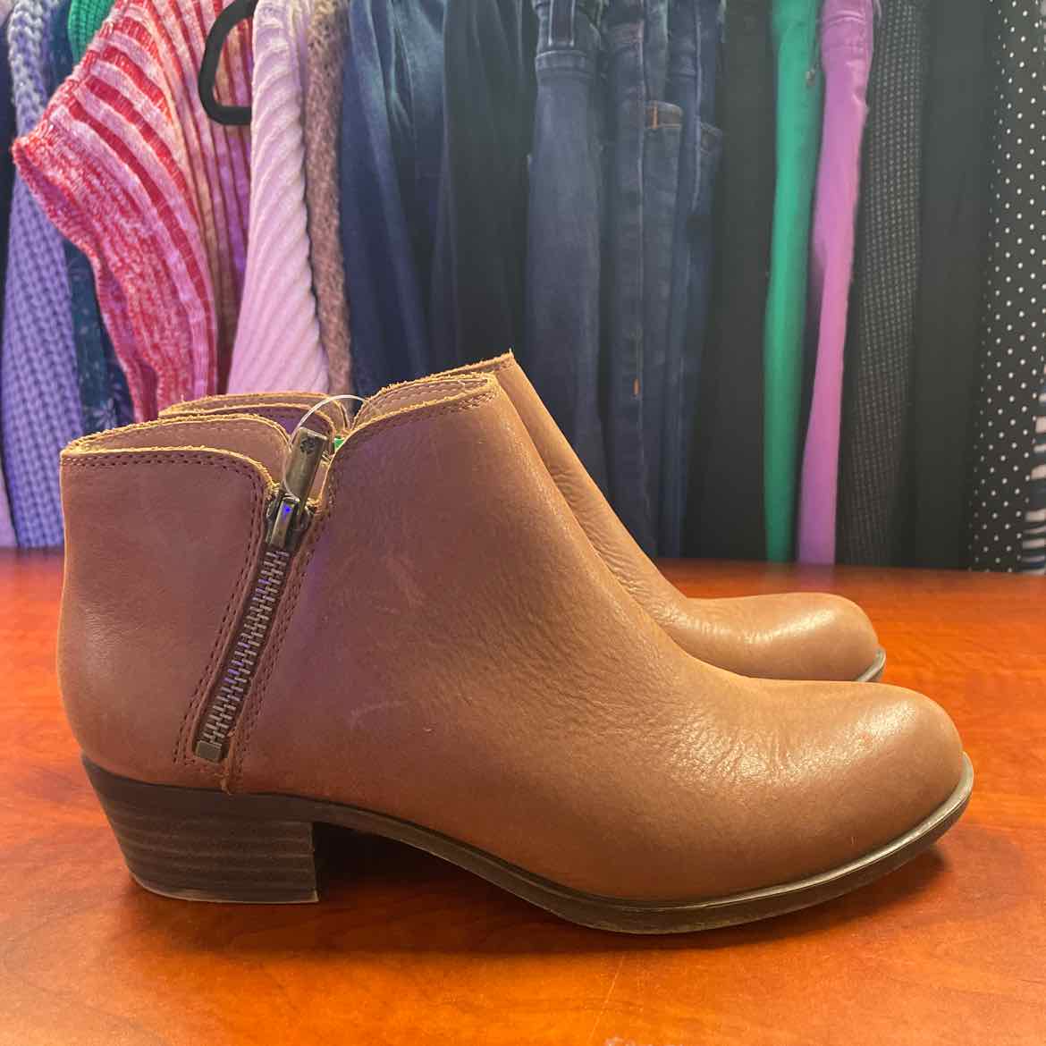Lucky Brand Basel Ankle Booties Double Side Zippers Size 8
