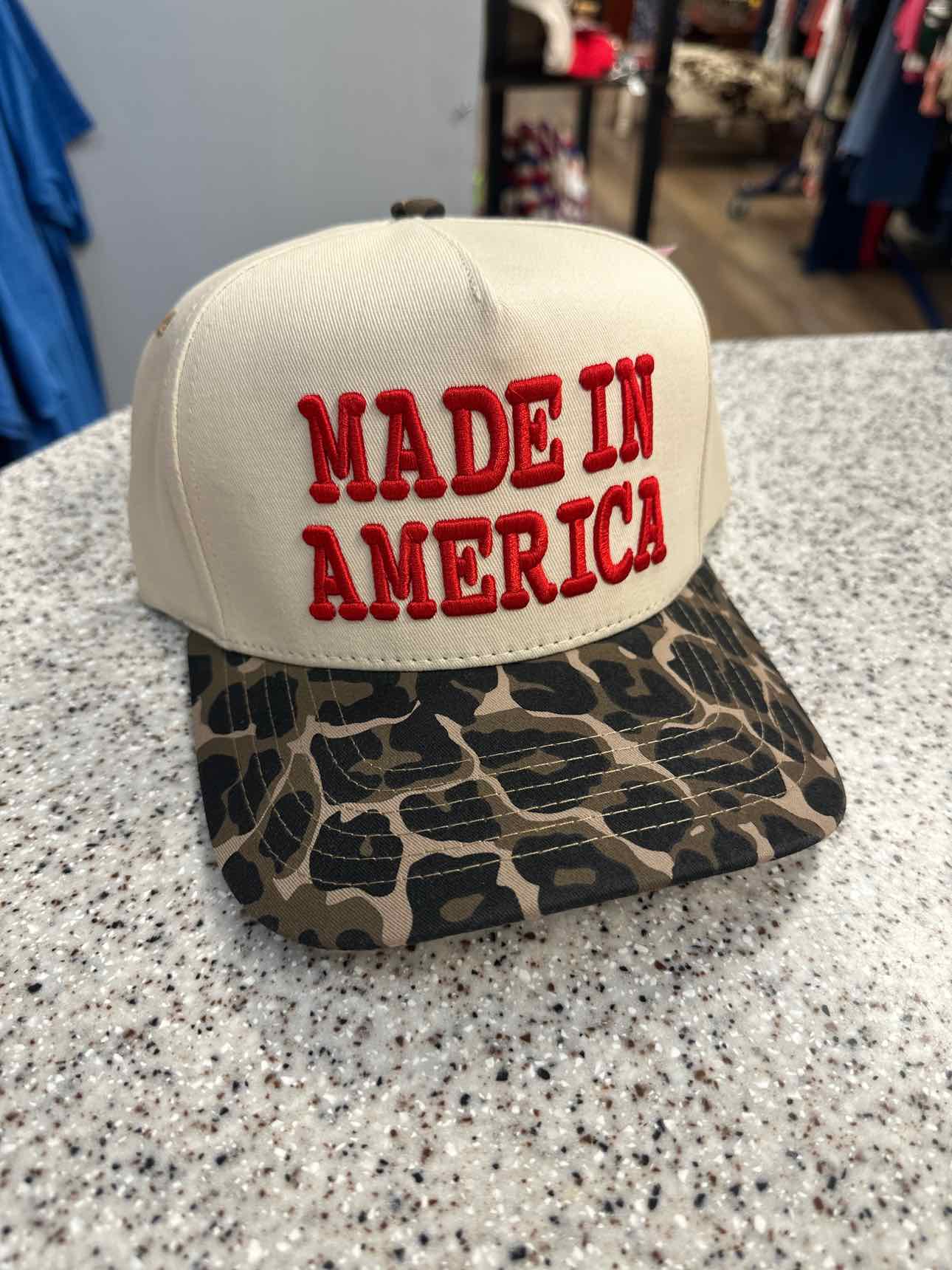 Made in America Embroidered Baseball Leopard Cap Hat