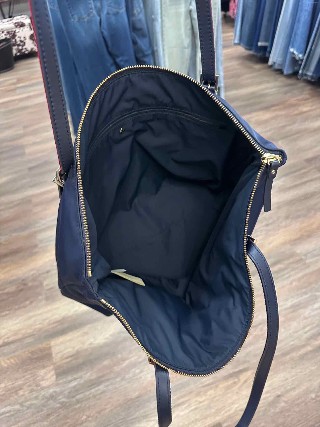 Kate Spade Watson Lane Varsity Stripe Maya Nylon Tote Navy Handbags