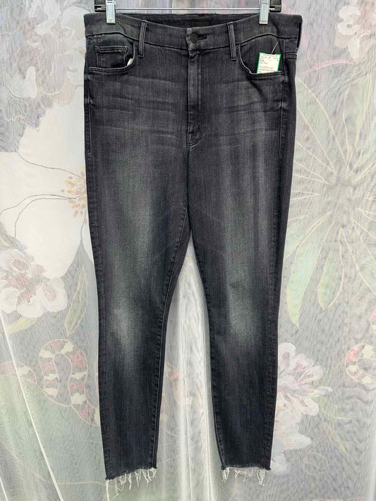 Mother High Waist Looker Ankle Fray Skinny Fit Size 31 Black Pants
