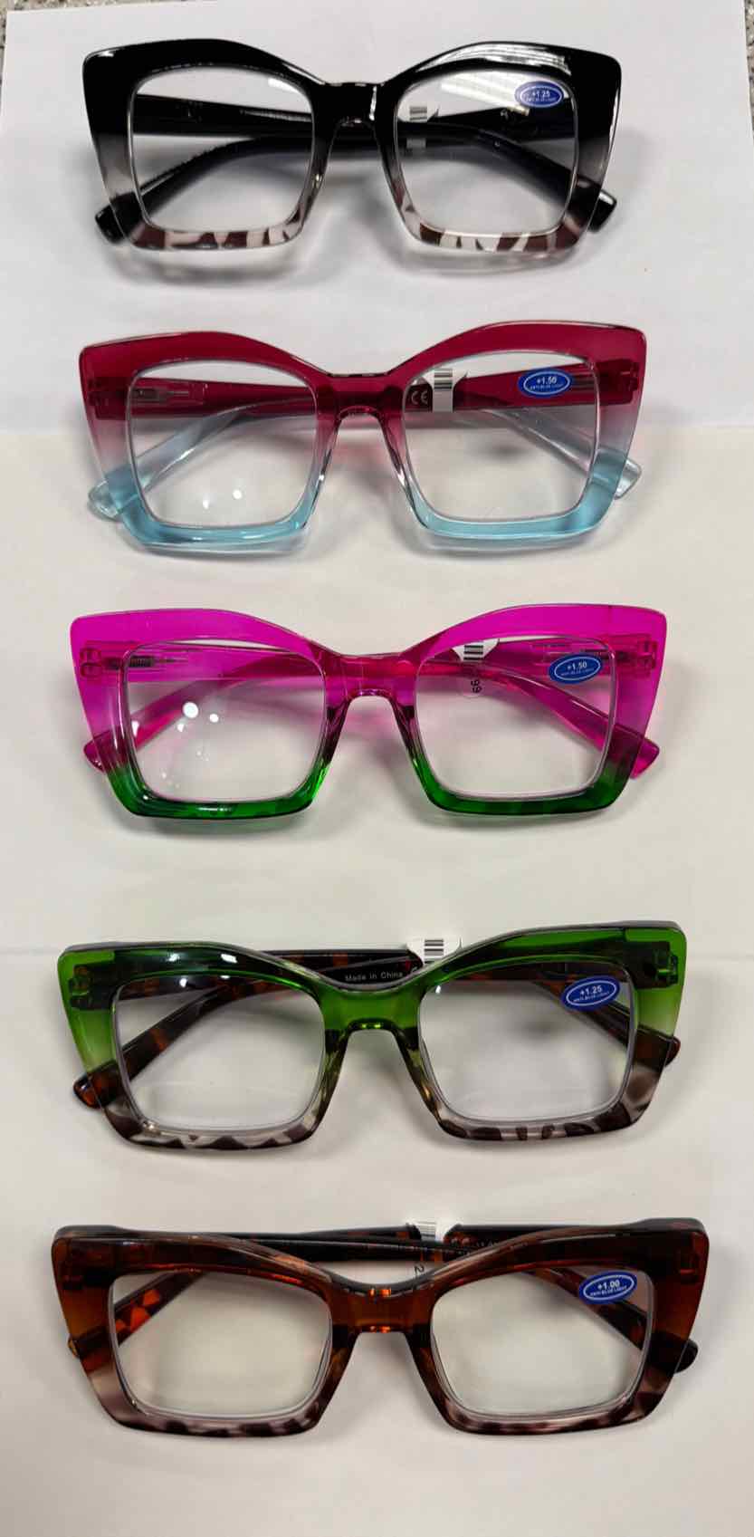 Oversized Tortoise Shell Cheater Readers Glasses