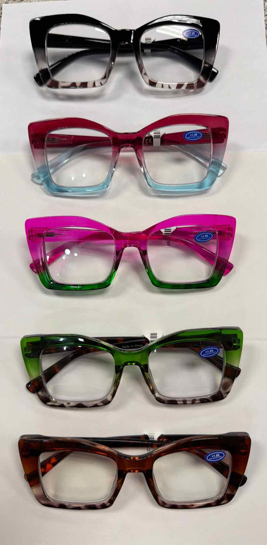 Oversized Tortoise Shell Cheater Readers Glasses