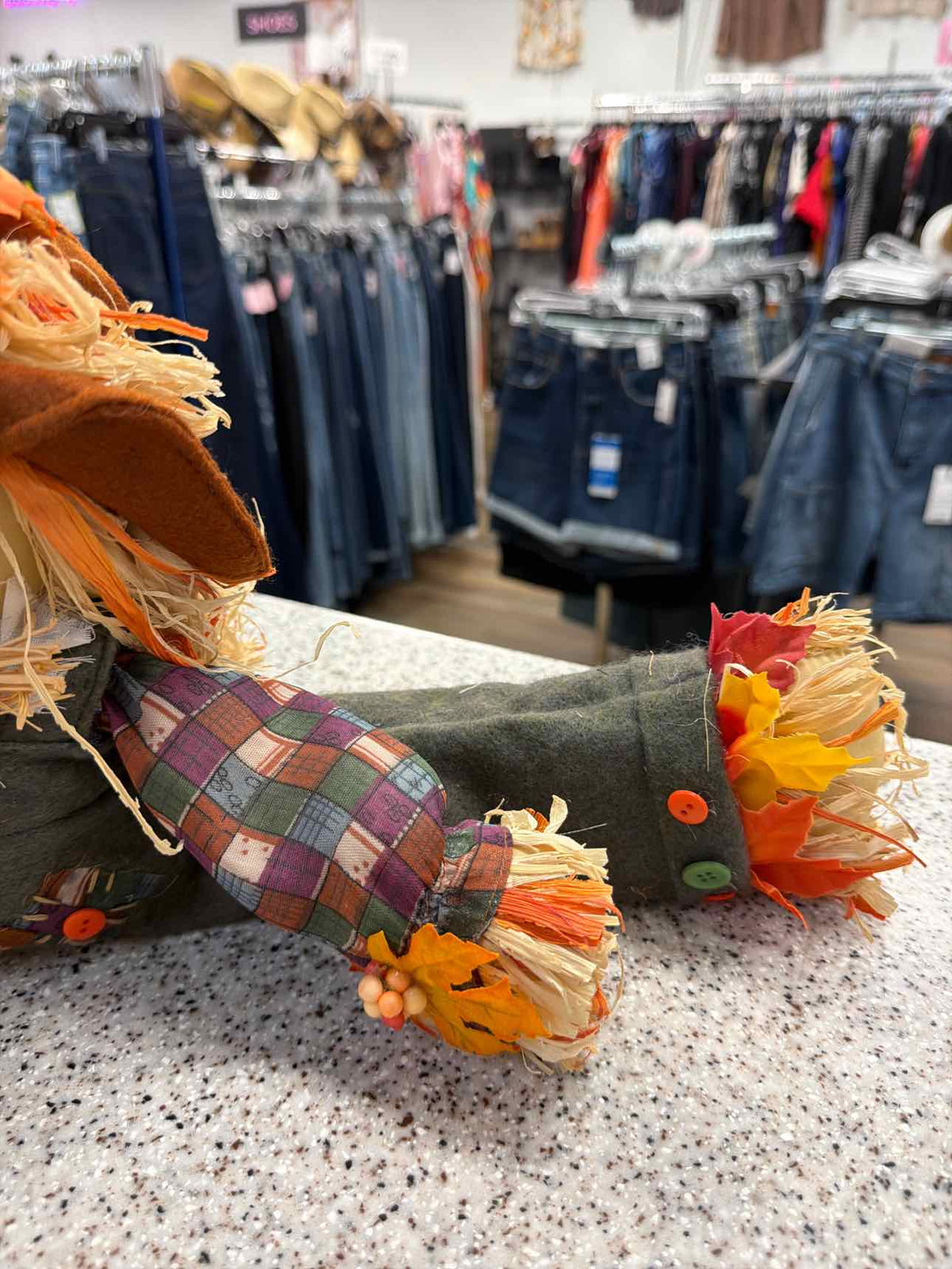 Autumn Harvest Scarecrow Shelf Sitter Fall Household