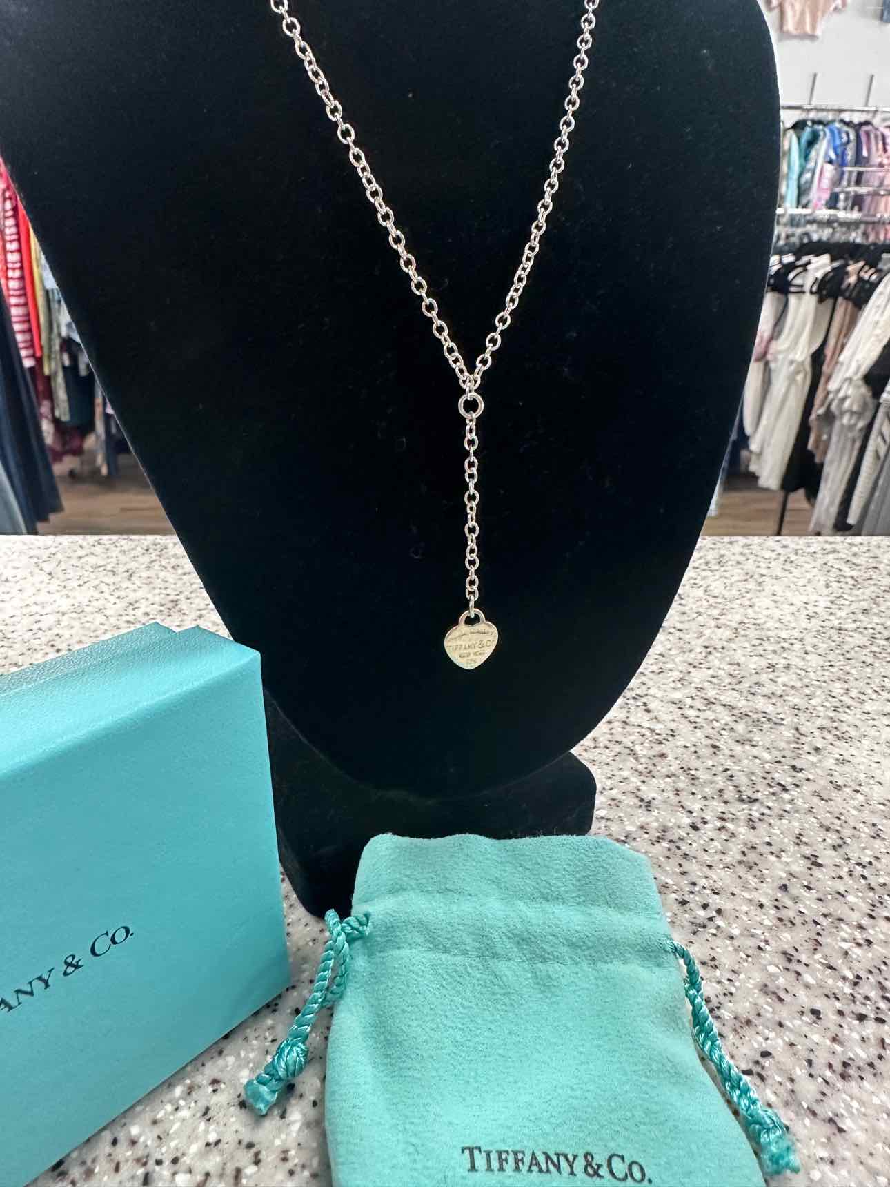 Tiffany & Co. Heart Drop Lariat Sterling Silver18"  Necklace