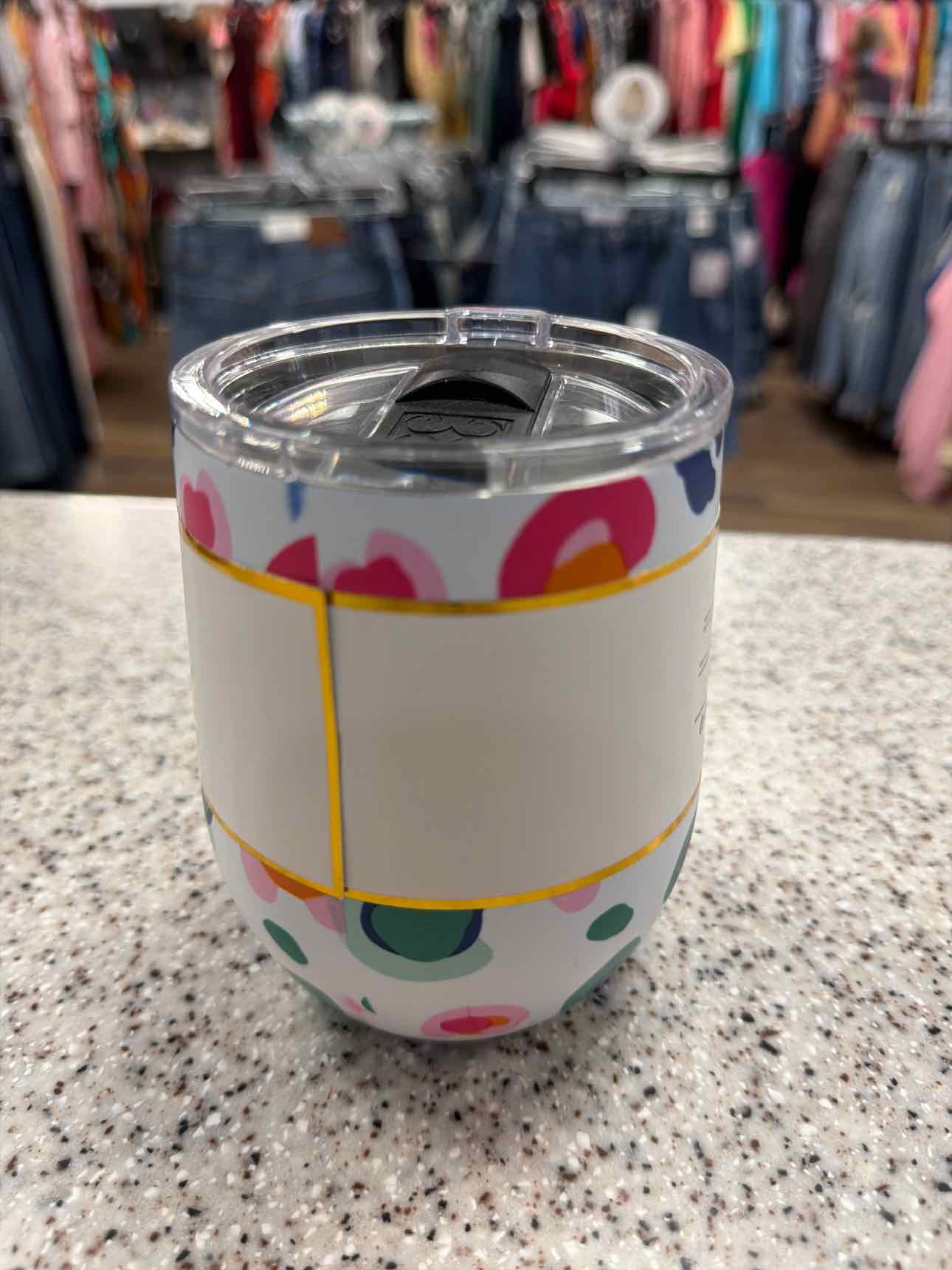 Catwalk Confetti 12 oz. Wine Beverage Tumbler with Lid Stainless Steel NEW