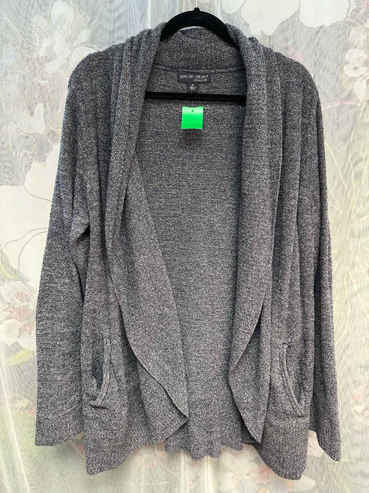 Barefoot Dreams Fuzzy Soft Open Long Sleeve Heathered Size 1X Grey Cardigan
