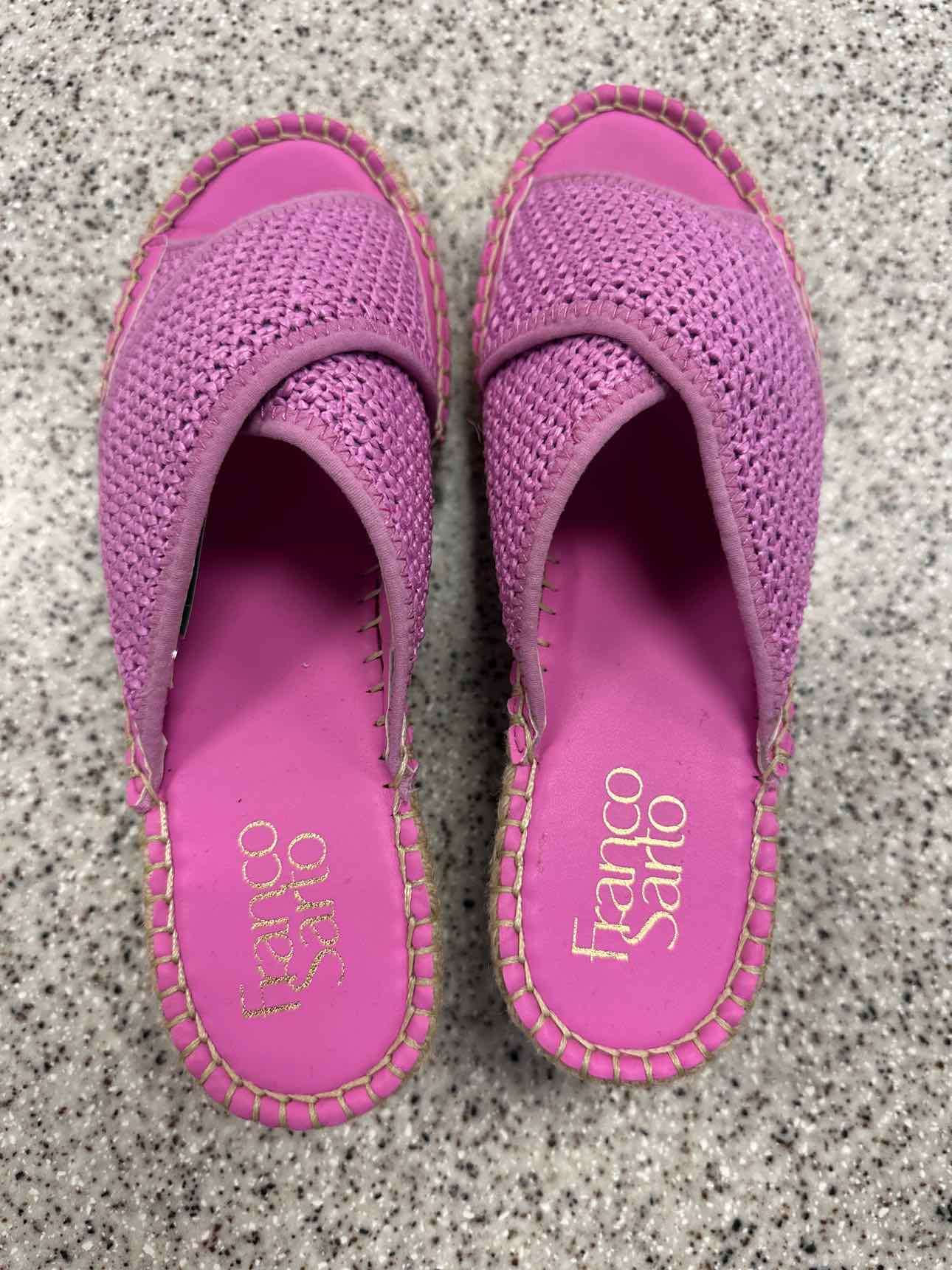Franco Sarto Size 7.5 Hot Pinkslip on woven espadrille platform NEW Shoes