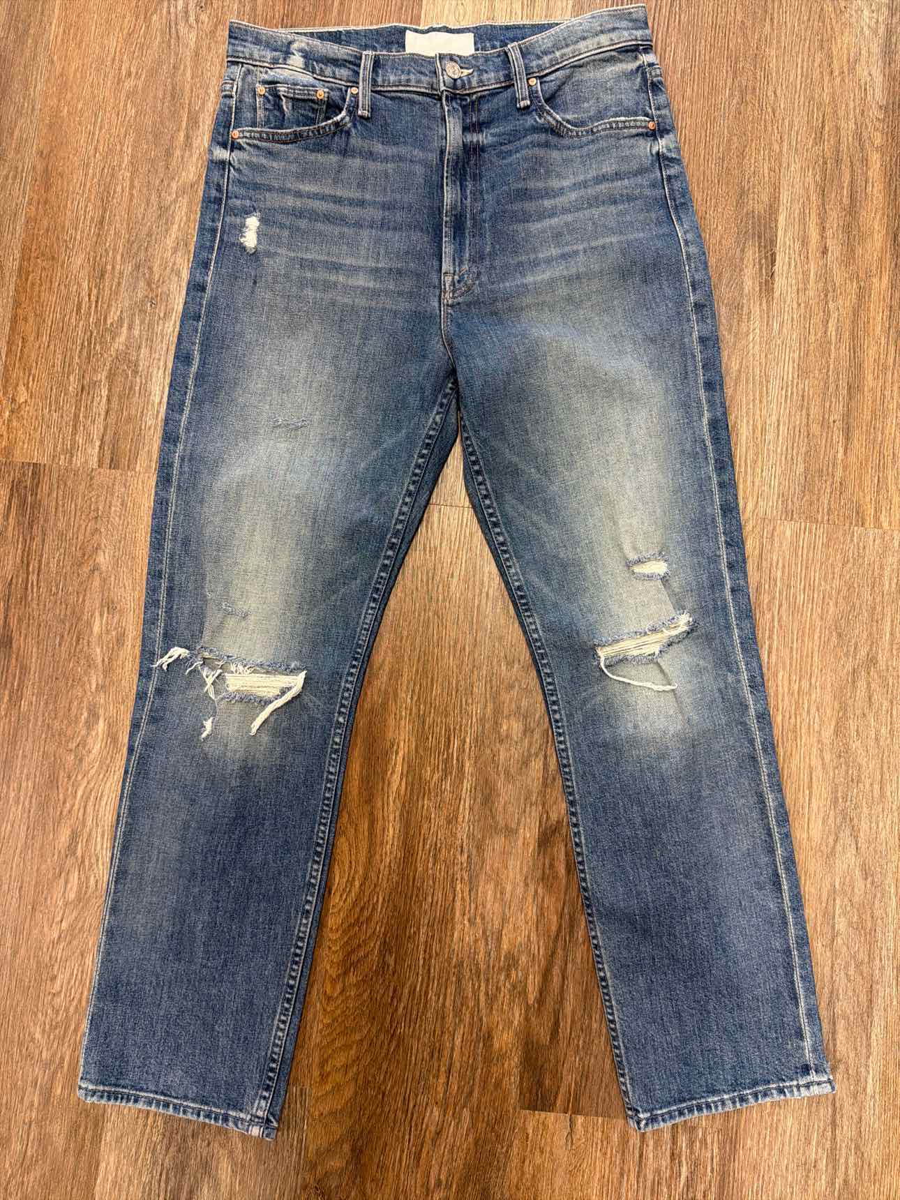 Mother Size 31 High Waist Rider Ankle Distressed Denim Jeans