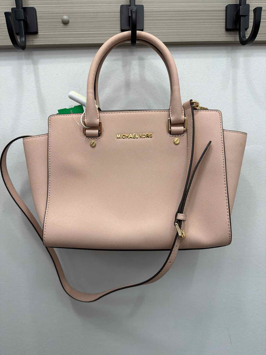 Michael Kors Selma Satchel Light Pink Saffiano Leather