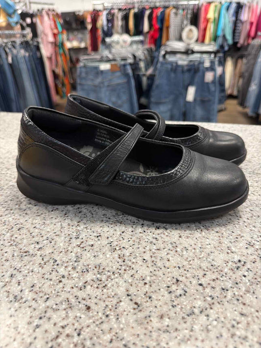 aetrex Size 7W Julia Single Strap Mary Jane Women's Black Shoes