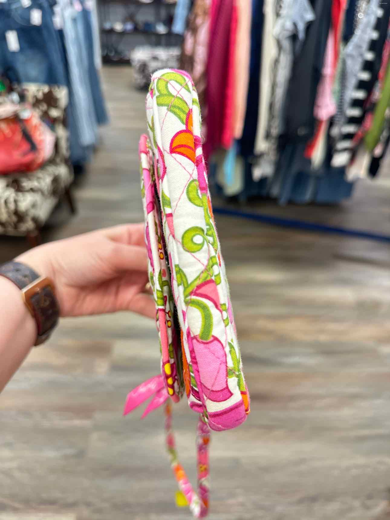 Vera Bradley Pink Lilli Bell Floral Slim Crossbody Handbags