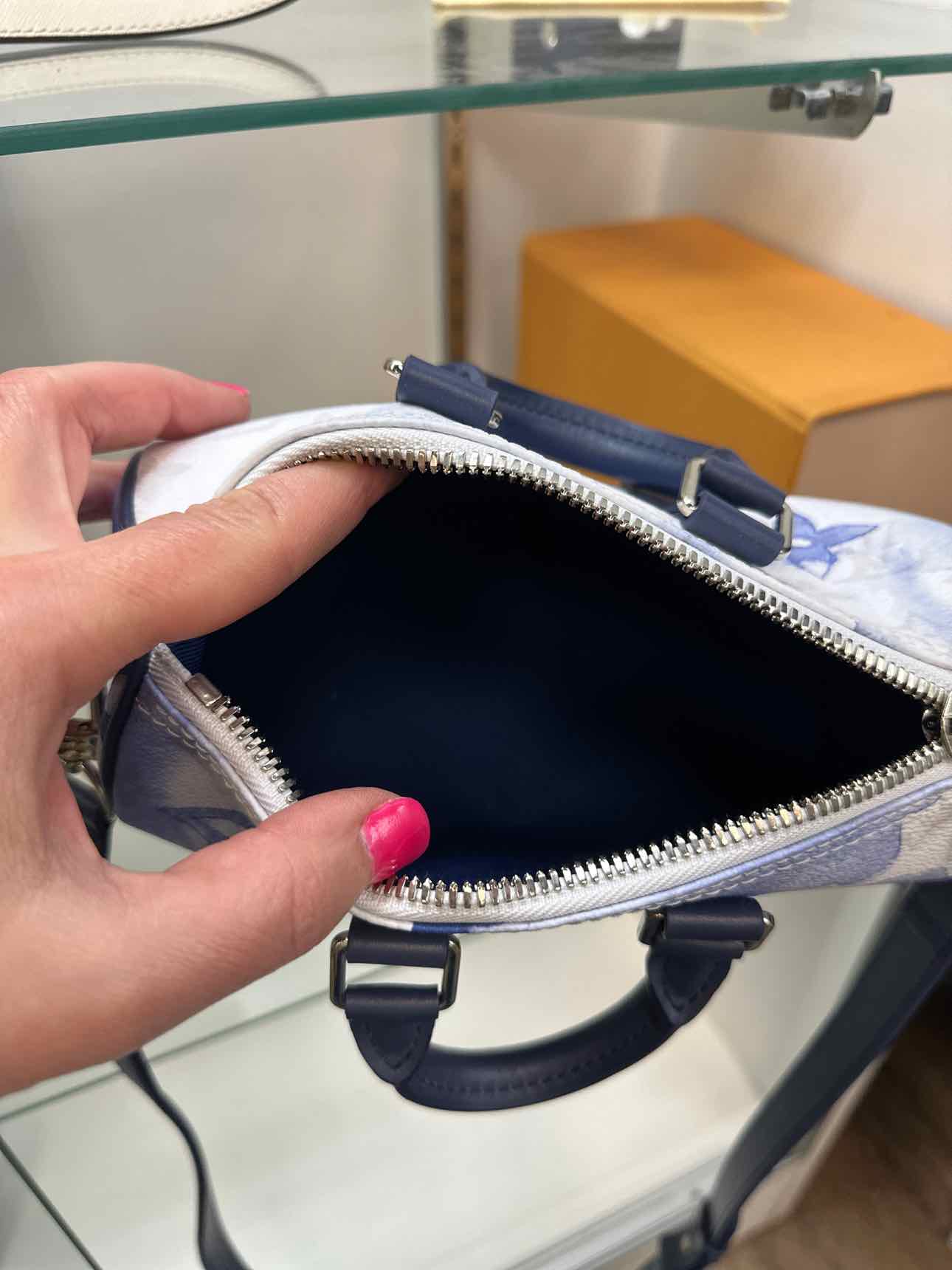 Louis Vuitton Blue Watercolor Mini XS Keepall Bandouliere Handbag with Strap