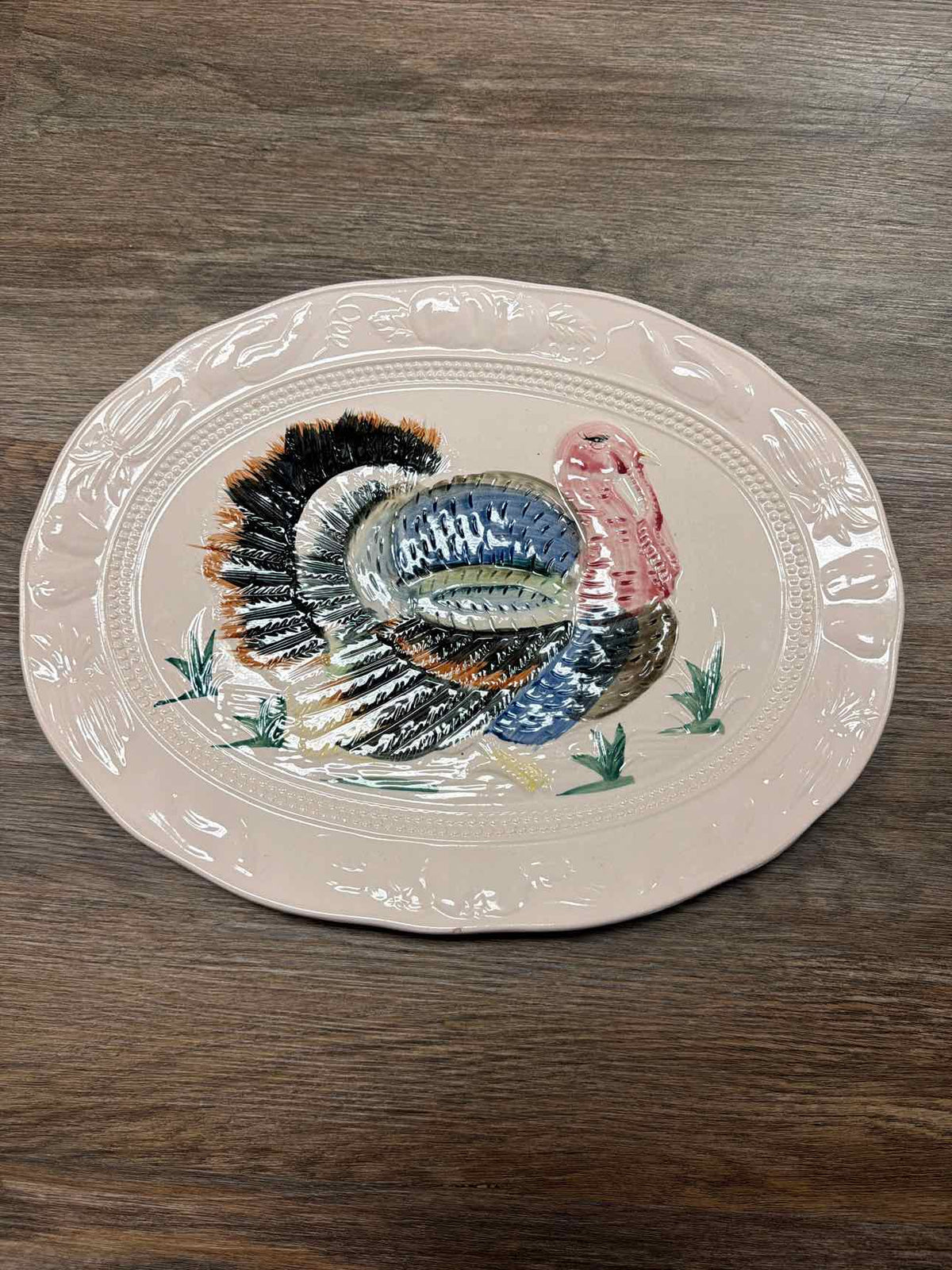 Thanksgiving Turkey Ceramic Oval Serving Dish Home Decor