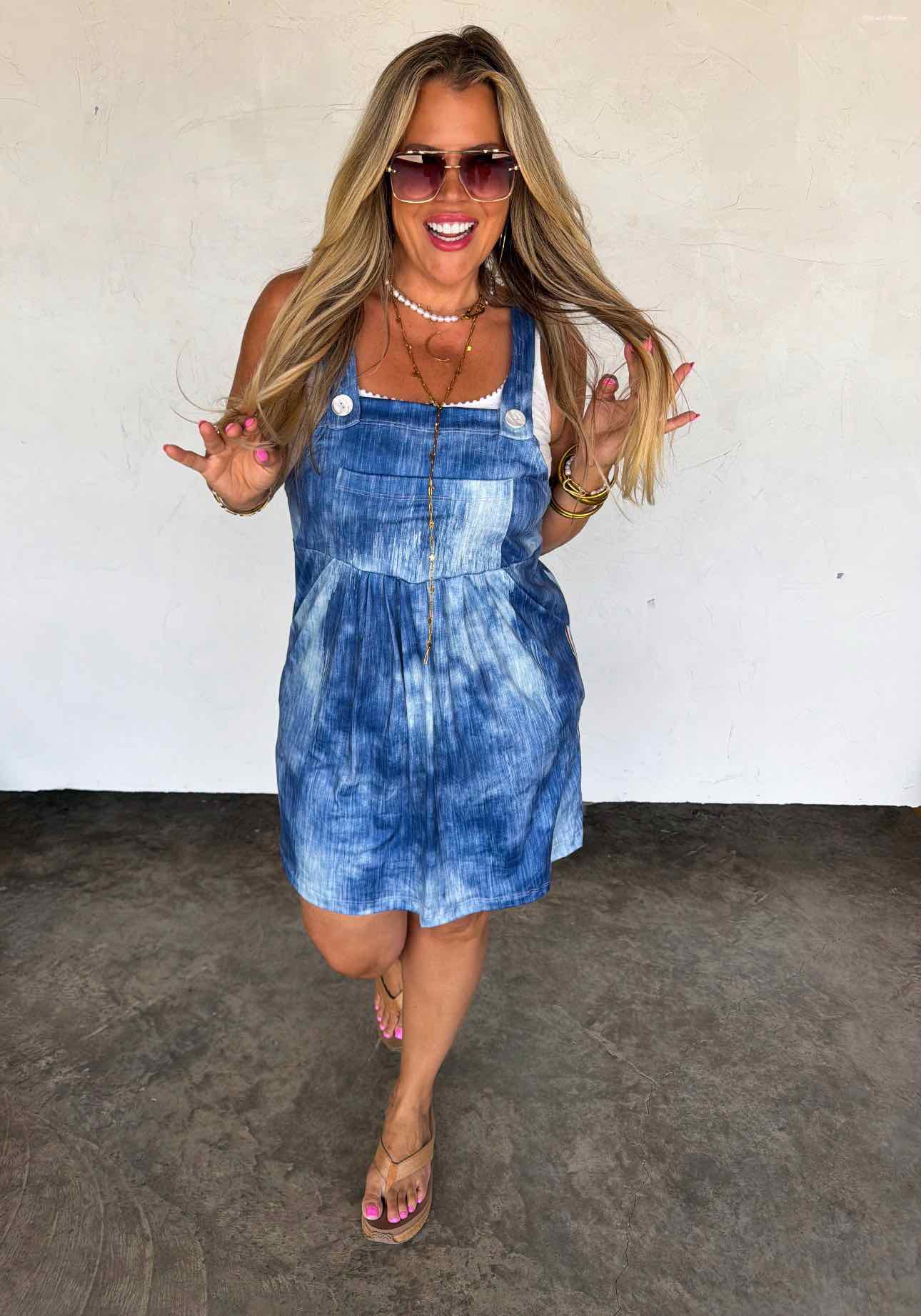 Blakeley Mock Denim Overall Skirt