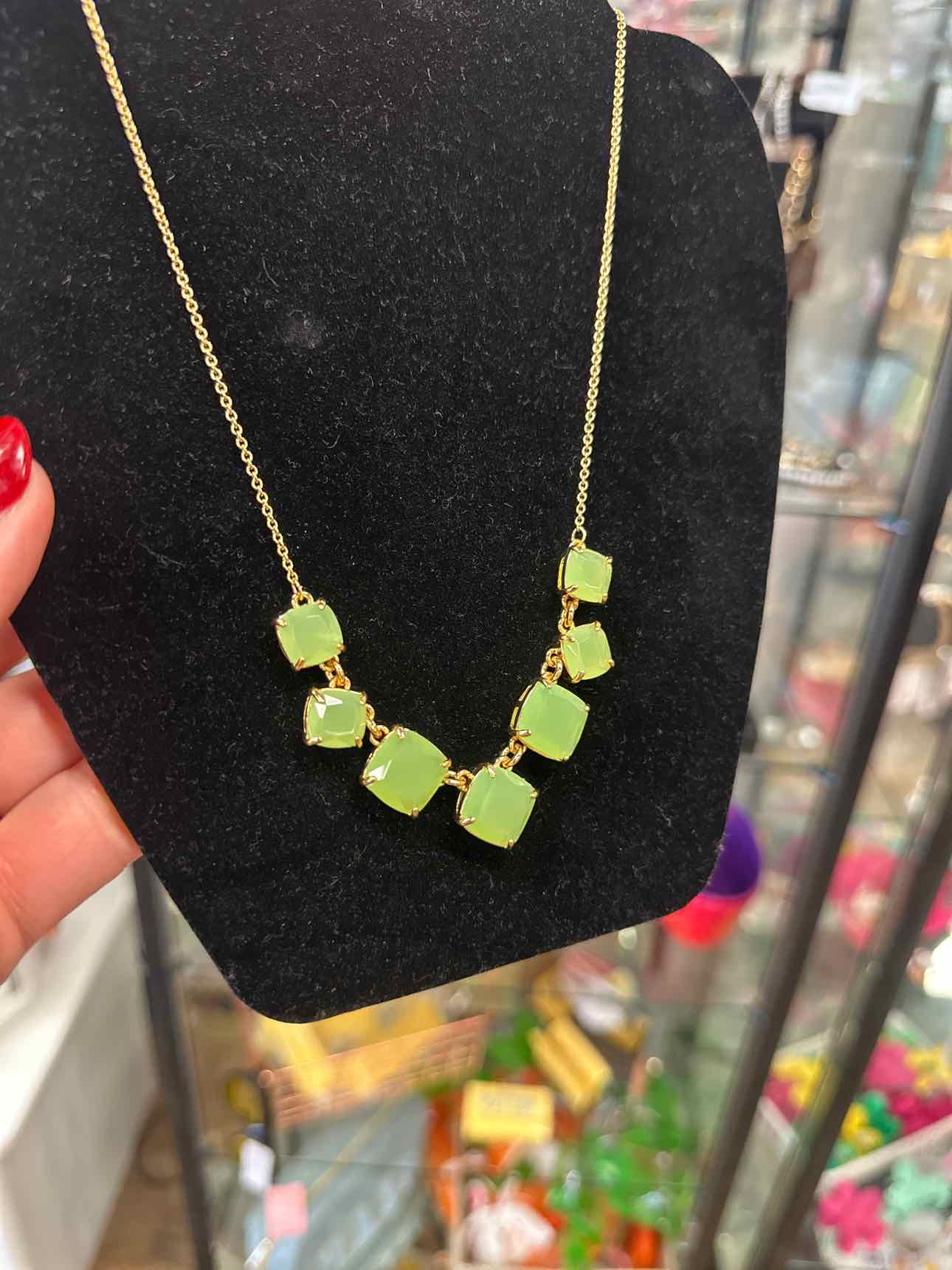 Kate Spade Size 16-18 Green Necklace