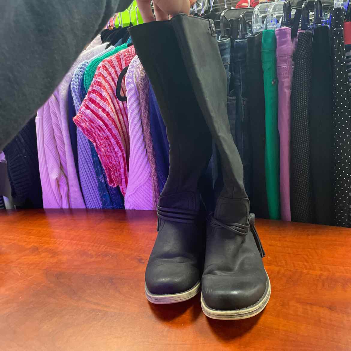 Roxy Mountain & The Seas Rider Black Knee-High Boots Size 9
