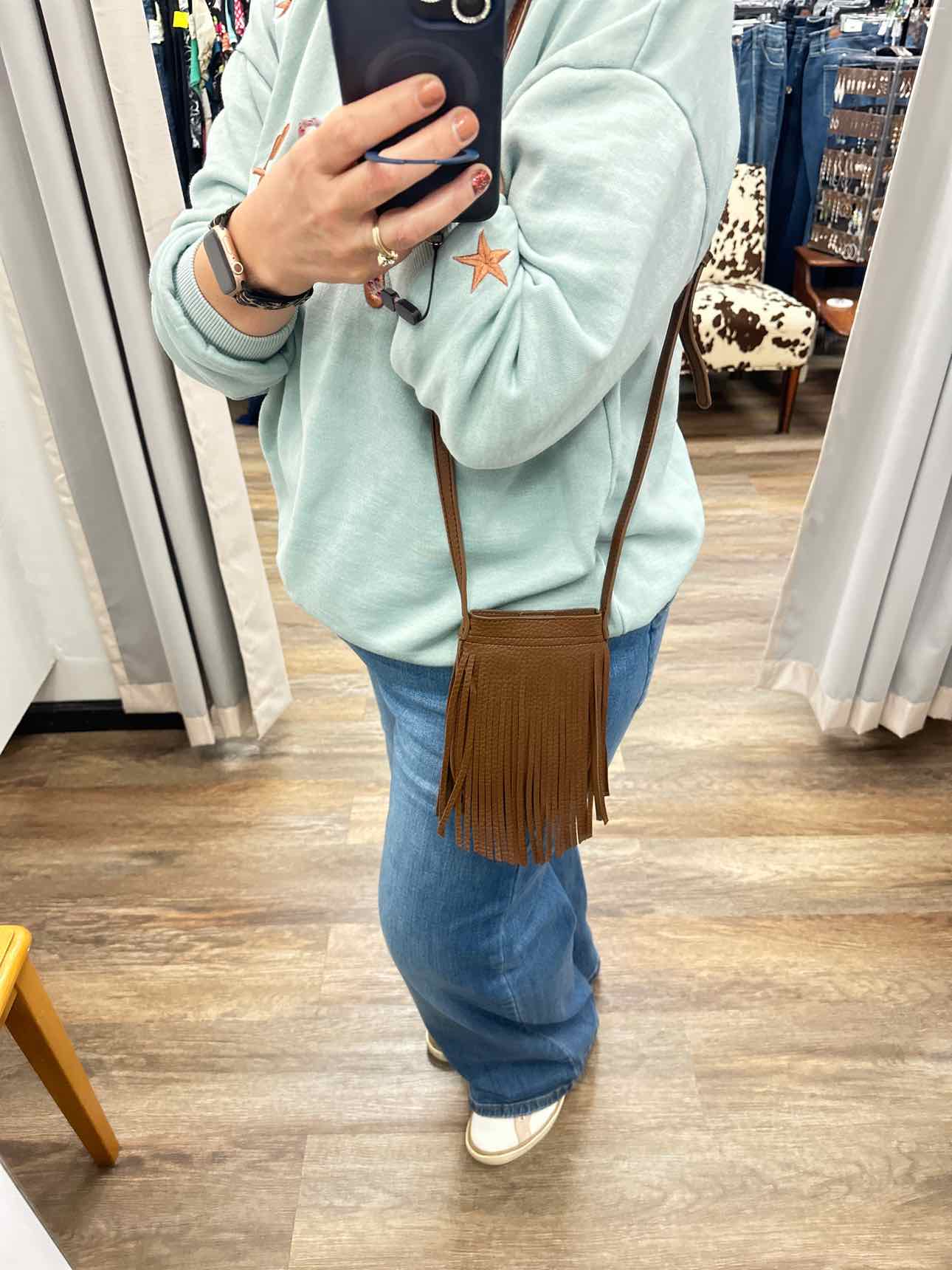 Crossbody Faux Leather Tassel Bag Handbags