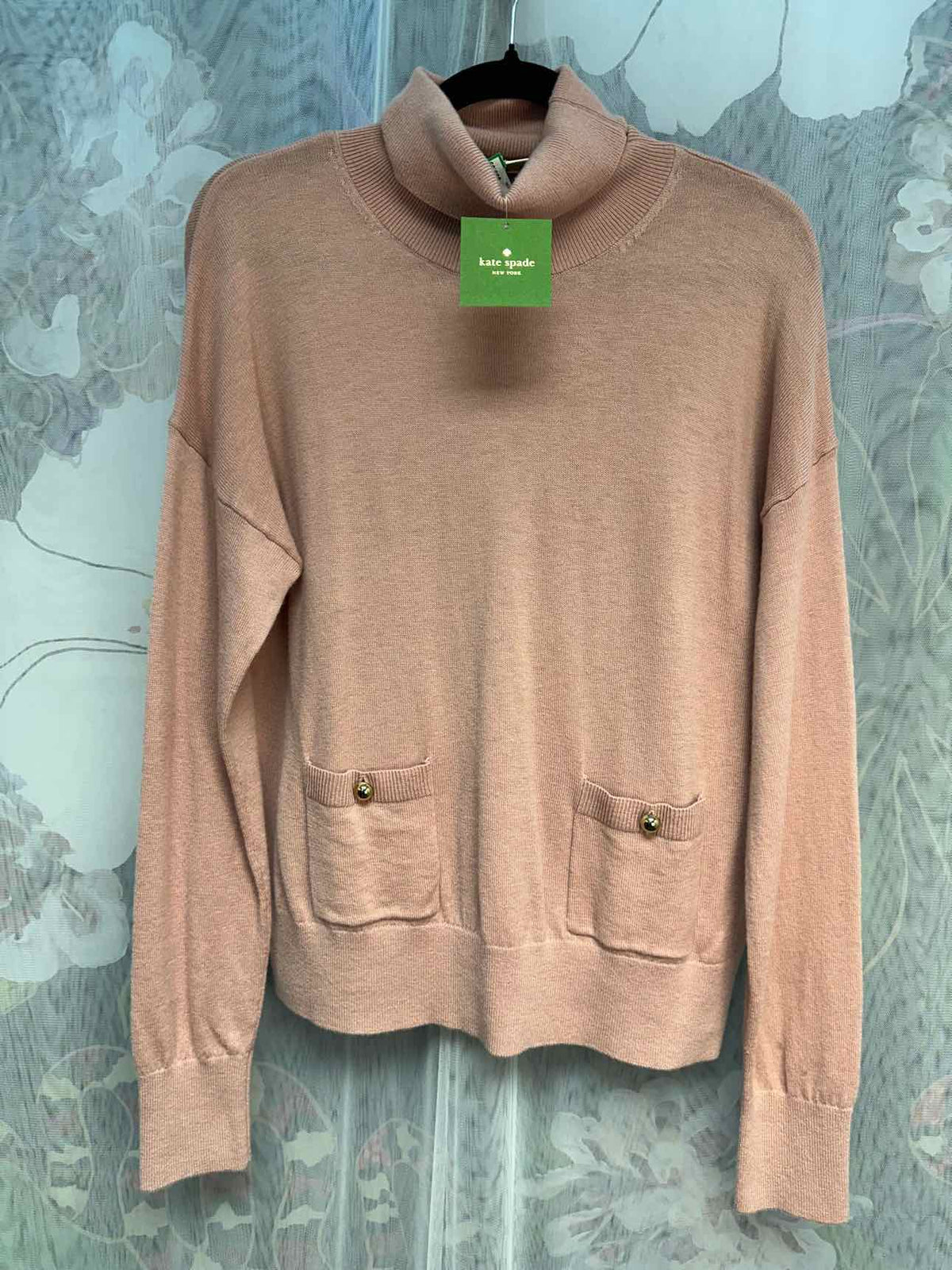 Kate Spade NEW NWT Wool Blend Turtleneck Long Sleeve Size Medium Pink Top