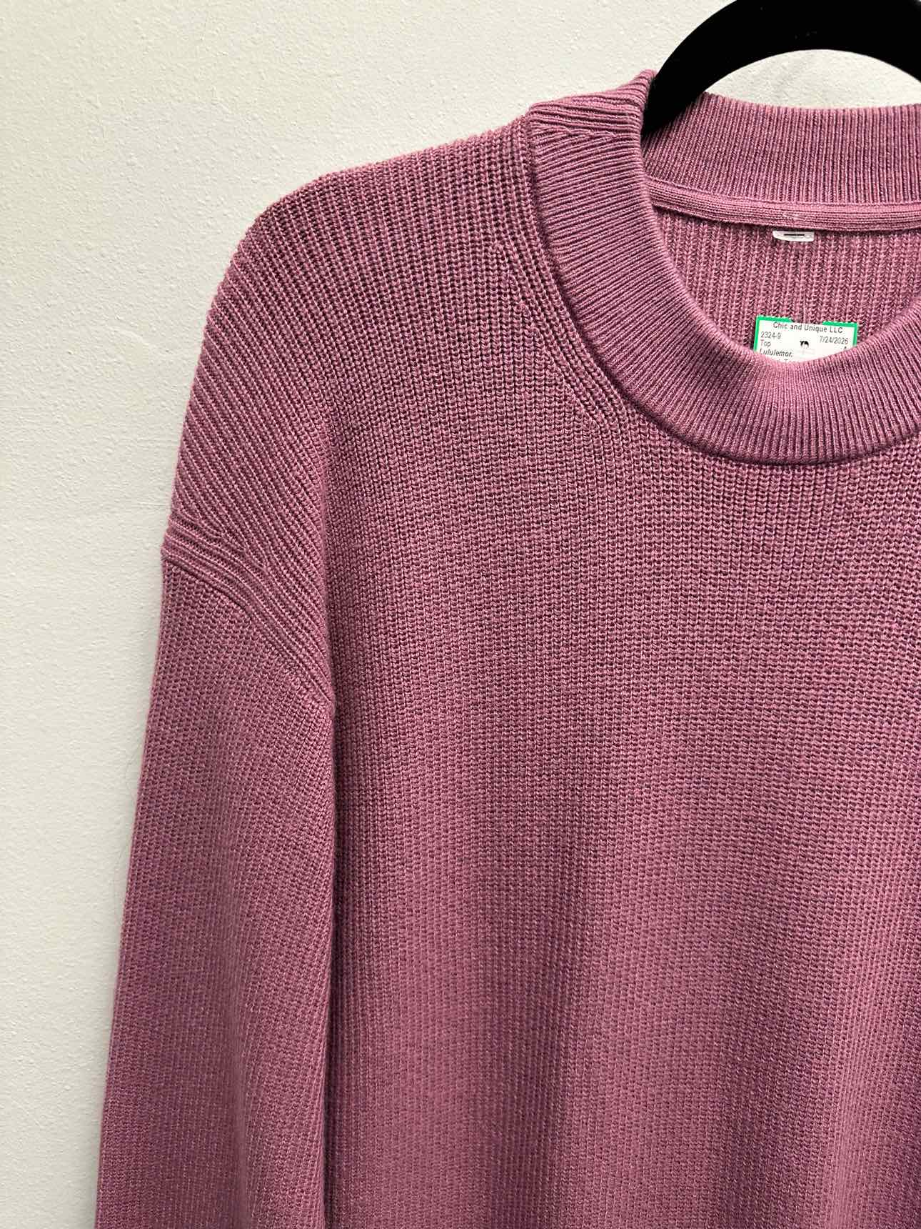Lululemon Oversized Crewneck Knit Heavy Weight Size Medium Orchid Sweater